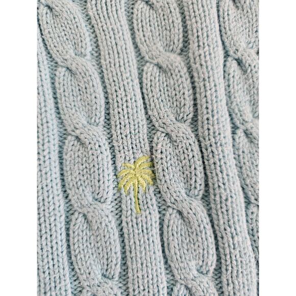 Lilly Pulitzer Cableknit Sweater Women's Size M Aqua Preppy - Picture 8 of 12
